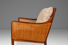 Load image into Gallery viewer, Set of Two (2) Rare Mid-Century Modern Caned Lounge Chairs in Walnut by Kipp Stewart for Directional, USA, c. 1950s
