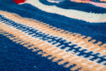 Load image into Gallery viewer, Vintage Native American Navajo Yei Hand-Woven Tapestry Throw Rug Wall Folk Art in Wool, USA, c. 1970s
