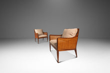 Load image into Gallery viewer, Set of Two (2) Rare Mid-Century Modern Caned Lounge Chairs in Walnut by Kipp Stewart for Directional, USA, c. 1950s
