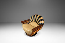 Load image into Gallery viewer, Set of Two (2) Art Deco Organic Modern "Luxor" Armchair / Lounge Chairs in Leather, Spruce &amp; Palmwood by Pacific Green, Australia, c. 2000s
