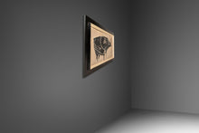 Load image into Gallery viewer, Mid-Century Modern Abstract Framed Textured Oil on Canvas Painting Depicting a Bull, USA, c. 1970s
