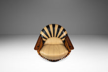 Load image into Gallery viewer, Set of Two (2) Art Deco Organic Modern "Luxor" Armchair / Lounge Chairs in Leather, Spruce &amp; Palmwood by Pacific Green, Australia, c. 2000s
