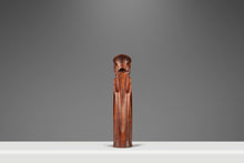Load image into Gallery viewer, Mid-Century Modern Gothic Hand-Sculpted Oversized Candle Stick Holder Carved from Solid Teak, USA, c. 1960s
