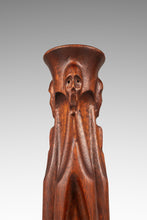 Load image into Gallery viewer, Mid-Century Modern Gothic Hand-Sculpted Oversized Candle Stick Holder Carved from Solid Teak, USA, c. 1960s
