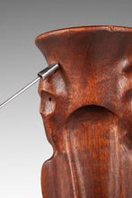 Load image into Gallery viewer, Mid-Century Modern Gothic Hand-Sculpted Oversized Candle Stick Holder Carved from Solid Teak, USA, c. 1960s
