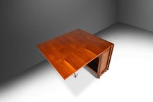 Load image into Gallery viewer, Restored Mid-Century Modern Space Saver Minimalist Hide Away Dropleaf Table w/ 4 Hidden Folding Chairs, Romania, c. 1960's
