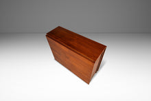 Load image into Gallery viewer, Restored Mid-Century Modern Space Saver Minimalist Hide Away Dropleaf Table w/ 4 Hidden Folding Chairs, Romania, c. 1960's
