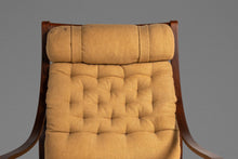 Load image into Gallery viewer, Mid-Century Danish Modern Bentwood Lounge Chair in Rosewood &amp; Original Fabric by Fredrik A. Kayser for Vatne Møbler, Denmark, c. 1970's
