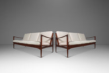 Load image into Gallery viewer, Set of Two (2) Danish Kandidaten Three-Seater Sofas in Knoll Bouclé by Ib Kofod-Larsen for Olof Person, Sweden, c. 1962
