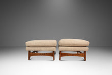 Load image into Gallery viewer, Set of Two (2) Restored Mid-Century Modern Ottomans / Footstools in Oak in the Manner of Adrian Pearsall, USA, c. 1960s
