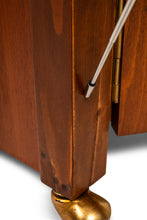 Load image into Gallery viewer, Restored Mid-Century Modern Space Saver Minimalist Hide Away Dropleaf Table w/ 4 Hidden Folding Chairs, Romania, c. 1960's
