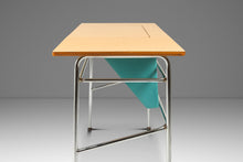 Load image into Gallery viewer, Mid-Century Modern Industrial Writer's Desk / Computer Desk w/ Adjustable Height Desk Top in Chrome &amp; Metal, USA, c. 1970s
