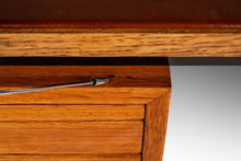 Load image into Gallery viewer, Mid-Century Modern Executive Desk in Oak &amp; Steel w/ Leather Top Attributed to Herbert Hirche for Holzäpfel, Germany, c. 1960s-ABT Modern
