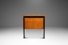 Load image into Gallery viewer, Mid-Century Modern Executive Desk in Oak &amp; Steel w/ Leather Top Attributed to Herbert Hirche for Holzäpfel, Germany, c. 1960s-ABT Modern
