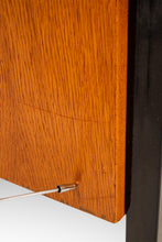 Load image into Gallery viewer, Mid-Century Modern Executive Desk in Oak &amp; Steel w/ Leather Top Attributed to Herbert Hirche for Holzäpfel, Germany, c. 1960s-ABT Modern
