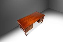 Load image into Gallery viewer, Danish Mid-Century Modern "Floating" Executive Desk in Teak by Dyrlund, Denmark, c. 1960s
