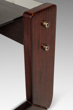 Load image into Gallery viewer, Mid-Century Brazilian Modern Brutalist End Table w/ Smoked Glass Top in Jacaranda by Percival Lafer, Brazil, c. 1970s
