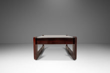 Load image into Gallery viewer, Mid-Century Brazilian Modern Brutalist End Table w/ Smoked Glass Top in Jacaranda by Percival Lafer, Brazil, c. 1970s
