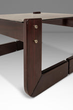 Load image into Gallery viewer, Mid-Century Brazilian Modern Brutalist End Table w/ Smoked Glass Top in Jacaranda by Percival Lafer, Brazil, c. 1970s
