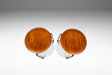 Load image into Gallery viewer, Set of Two (2) Early Model 3170 "Dot" Stools / Nesting Tables by Arne Jacobsen for Fritz Hansen, Demark, c. 1960s
