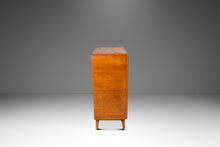 Load image into Gallery viewer, Mid-Century Modern Art Deco "Kohinoor" Four-Drawer Highboy Dresser Chest of Drawers in Birch by Heywood Wakefield, USA, c. 1950s
