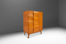 Load image into Gallery viewer, Mid-Century Modern Art Deco "Kohinoor" Four-Drawer Highboy Dresser Chest of Drawers in Birch by Heywood Wakefield, USA, c. 1950s
