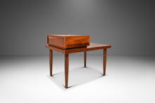 Load image into Gallery viewer, Set of Two (2) Mid-Century Modern "Step" End Tables in Walnut w/ Storage Drawers by American of Martinsville, USA, c. 1960s
