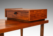 Load image into Gallery viewer, Set of Two (2) Mid-Century Modern "Step" End Tables in Walnut w/ Storage Drawers by American of Martinsville, USA, c. 1960s

