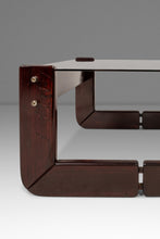 Load image into Gallery viewer, Mid-Century Brazilian Modern Brutalist End Table w/ Smoked Glass Top in Jacaranda by Percival Lafer, Brazil, c. 1970s
