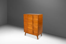 Load image into Gallery viewer, Mid-Century Modern Art Deco "Kohinoor" Four-Drawer Highboy Dresser Chest of Drawers in Birch by Heywood Wakefield, USA, c. 1950s
