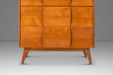 Load image into Gallery viewer, Mid-Century Modern Art Deco "Kohinoor" Four-Drawer Highboy Dresser Chest of Drawers in Birch by Heywood Wakefield, USA, c. 1950s

