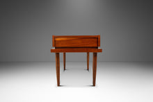 Load image into Gallery viewer, Set of Two (2) Mid-Century Modern "Step" End Tables in Walnut w/ Storage Drawers by American of Martinsville, USA, c. 1960s
