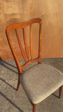 Load and play video in Gallery viewer, Single Danish Mid-Century Modern "Ingrid" Model Dining Chair in Teak &amp; Original Fabric by Niels Koefoed, Denmark, c. 1960s
