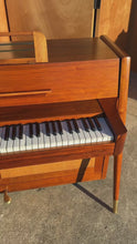 Load and play video in Gallery viewer, Rare Mid-Century Modern Baldwin Acrosonic Spinet Piano in Walnut, Brass &amp; Cane, USA, c. 1960s
