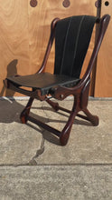 Load and play video in Gallery viewer, Rare Restored Mid-Century Modern "Sloucher" Sling Chair in Rosewood &amp; Leather by Don S. Shoemaker for Señal Furniture, c. 1960s
