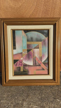 Load and play video in Gallery viewer, Framed Signed Mid-Century Modern Geometric Abstraction Oil on Canvas Painting by Fred Blassingham, USA, c. 1980s
