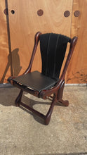 Load and play video in Gallery viewer, Set of Two ( 2 ) Rare Mid-Century Modern "Sloucher" Sling Chairs in Rosewood &amp; Leather by Don S. Shoemaker for Señal Furniture, c. 1960s
