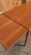 Load and play video in Gallery viewer, Mid-Century Danish Modern Expansion Dining Table in Teak w/ Stow in Table Leaves by Henning Kjaernulf for Vejle Stole , Denmark, c. 1960s

