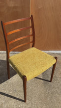 Load and play video in Gallery viewer, Bespoke Danish Modern Model No. 78 Ladderback Chair in Teak &amp; Bouclé by Niels Møller for J.L. Møllers Møbelfabrik, Denmark, c. 1960's
