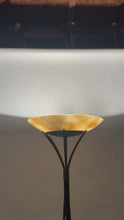 Load and play video in Gallery viewer, Rare Mid-Century Modern Rustic Hand-Forged Twisted Metal Torchiere Floor Lamp by Robert Sonneman for George Kovacs, USA, c. 1990
