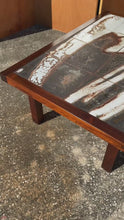 Load and play video in Gallery viewer, Danish Mid-Century Modern Coffee Table in Rosewood w/ Signed Tile Inlay by Ole Bjørn Krüger for OX Art, Denmark, c. 1970s
