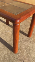 Load and play video in Gallery viewer, Danish Modern Side / Accent Table in Teak with Tile Top Inlay by Tue Poulson for Hsalev Furniture, Denmark, c. 1960s
