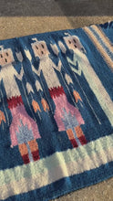 Load and play video in Gallery viewer, Vintage Native American Navajo Yei Hand-Woven Tapestry Throw Rug Wall Folk Art in Wool, USA, c. 1970s
