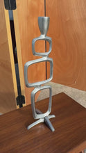 Load and play video in Gallery viewer, Mid-Century Modern Brutalist Candlestick Holder in Solid Aluminum Attributed to Matthew Hilton, United Kingdom, c. 1980s
