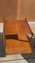 Load and play video in Gallery viewer, Set of Three (3) Mid-Century Modern 'Suncoast' End Tables in Walnut by Kipp Stewart &amp; Stewart MacDougall for Drexel, USA, c. 1960s
