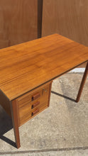 Load and play video in Gallery viewer, Danish Mid-Century Modern Petite Writer's Desk in Teak by Faarup Møbelfabrik attributed to Ib Kofod Larsen, c. 1980s

