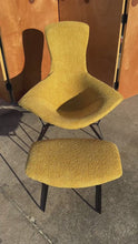Load and play video in Gallery viewer, Mid-Century Modern Early Authentic Bird Lounge Chair w/ Matching Ottoman in Bouclé by Harry Bertoia for Knoll, USA, c. 1960's
