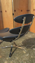 Load and play video in Gallery viewer, Early Restored Mid-Century Modern EJ 5 'Corona' Chair &amp; Ottoman Set by Poul Volther for Erik Jørgensen, Denmark, c. 1960s
