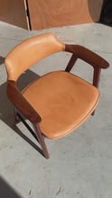 Load and play video in Gallery viewer, Rare Danish Mid-Century Modern Model 42 Arm Chair in Teak &amp; Leather by Erik Kirkegaard for Høng Stolefabrik, Denmark, c. 1950&#39;s
