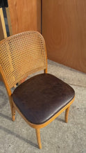 Load and play video in Gallery viewer, Single Patinaed Bentwood Prague Model 811 Side Dining Chair in Leather in the Manner of Josef Frank for Stendig, USA, c. 1960s
